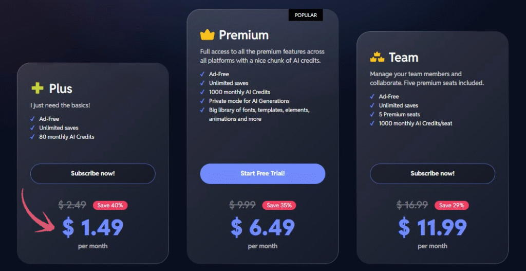 Pixlr Pricing