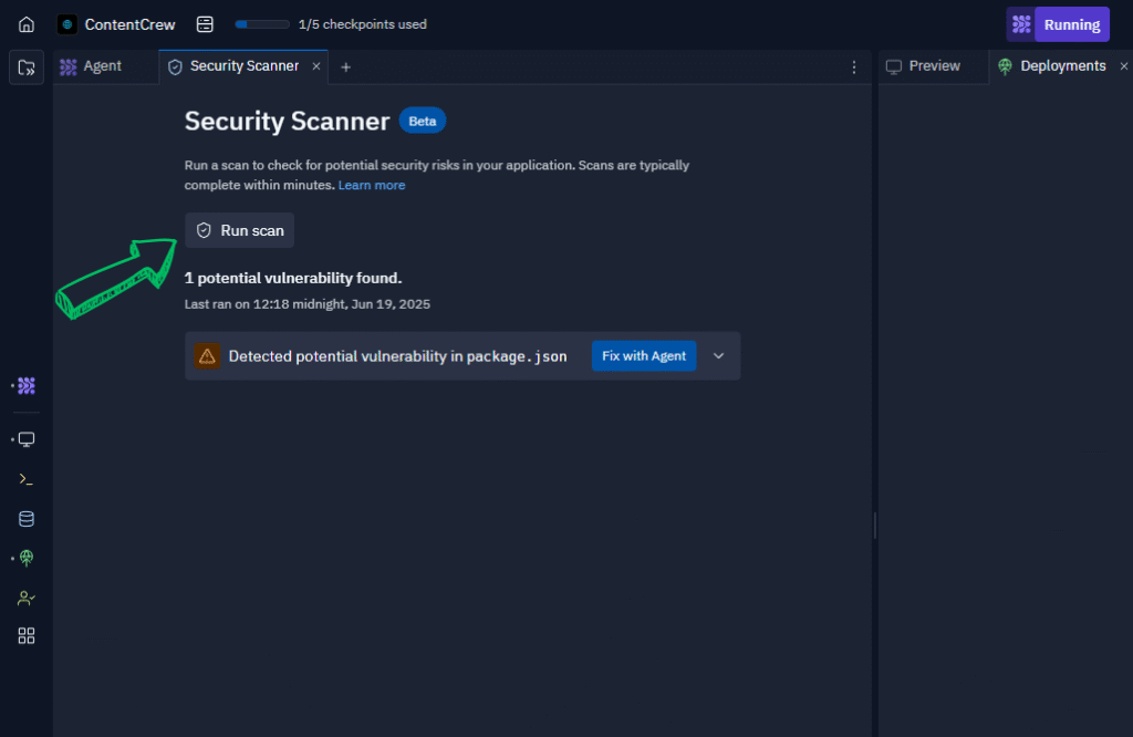 Replit security scanner