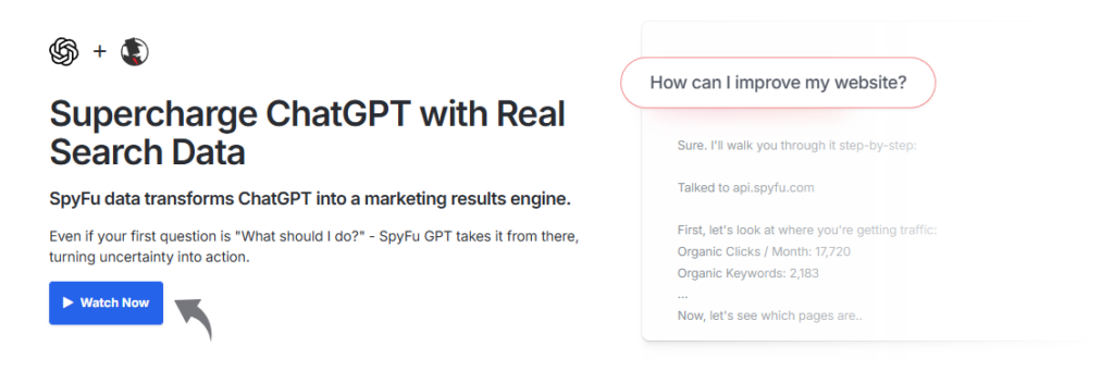 Spyfu ChatGpt integration