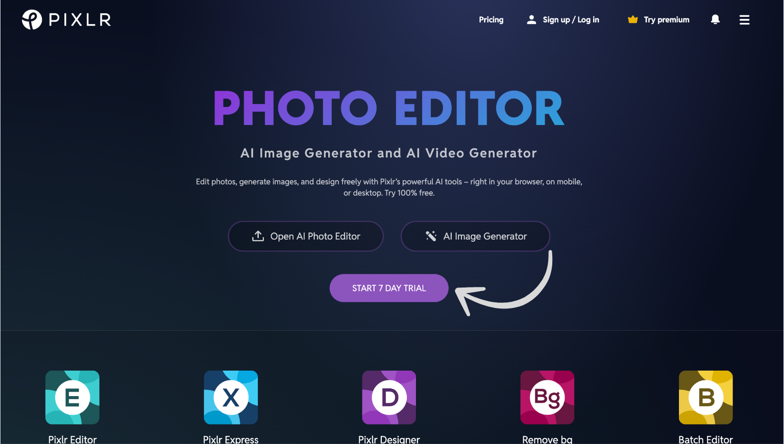 pixlr homepage