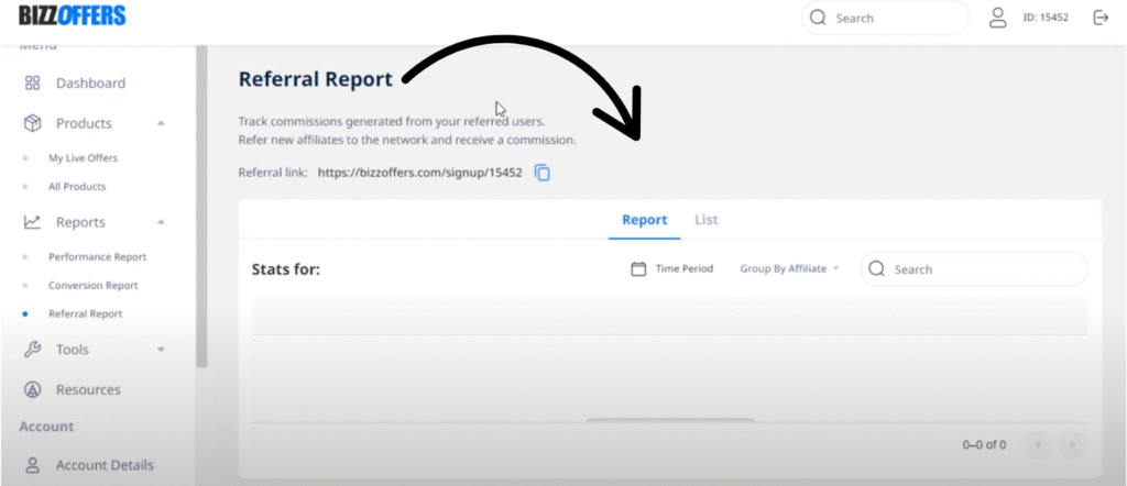 bizzoffers referral report