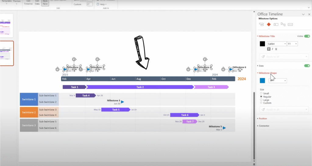 officetimeline customizing milestone