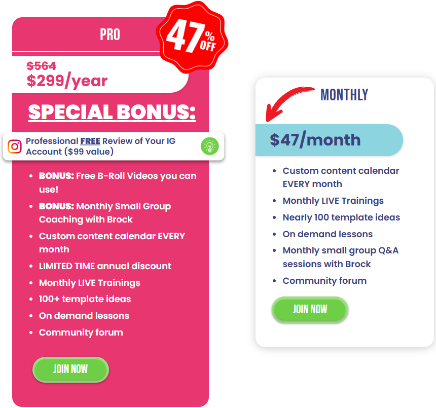 instaclubhub pricing