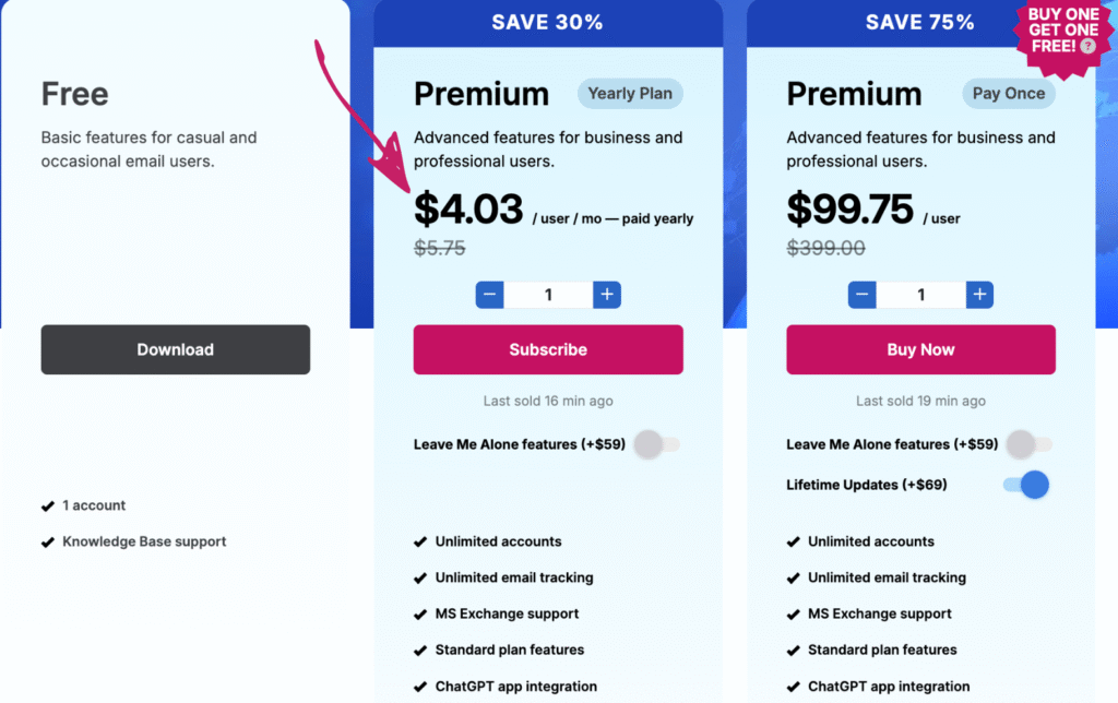 mailbird pricing