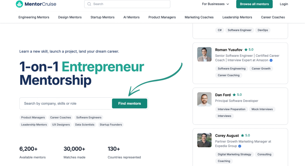 mentorcruise homepage