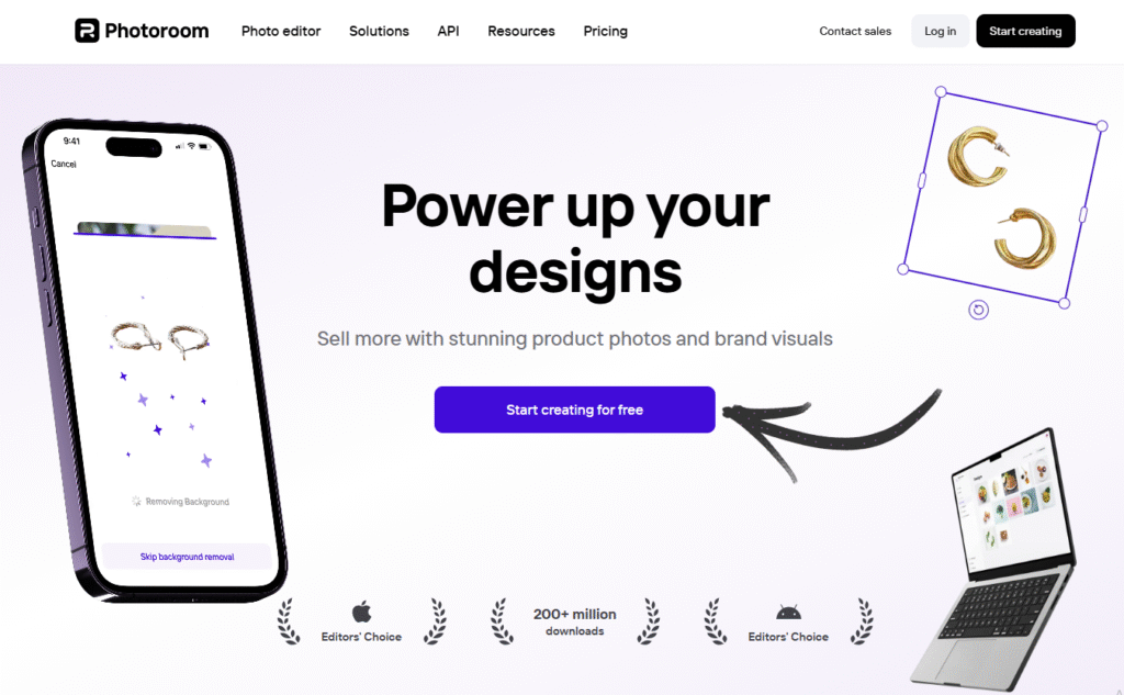 photoroom homepage