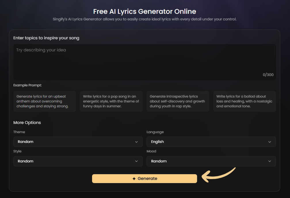 Singify Review: Best AI Music Tool in 2025? 6 singify lyrics generator