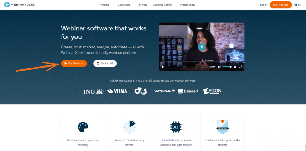 webinargeek homepage