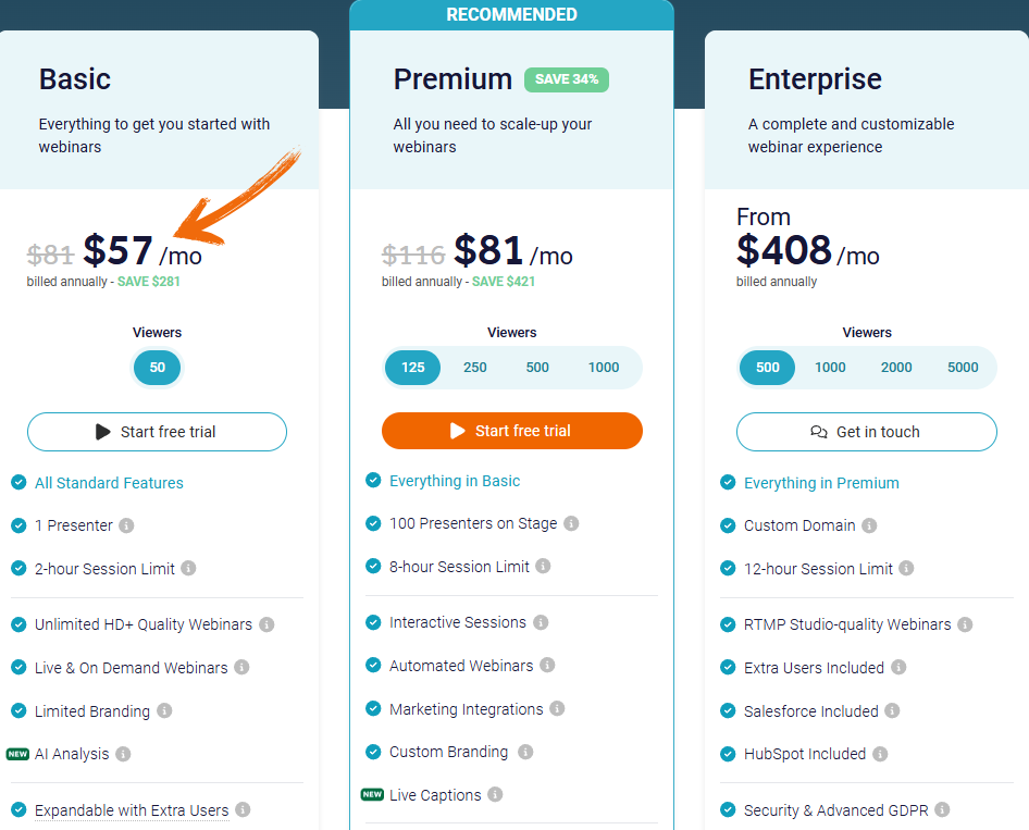 webinargeek pricing