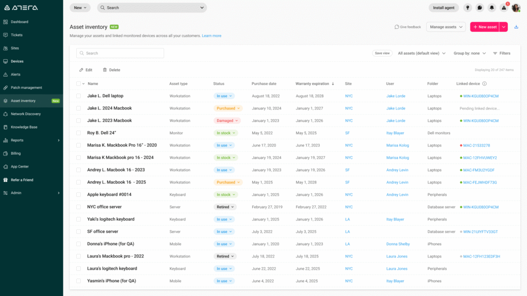 Atera Asset Inventory