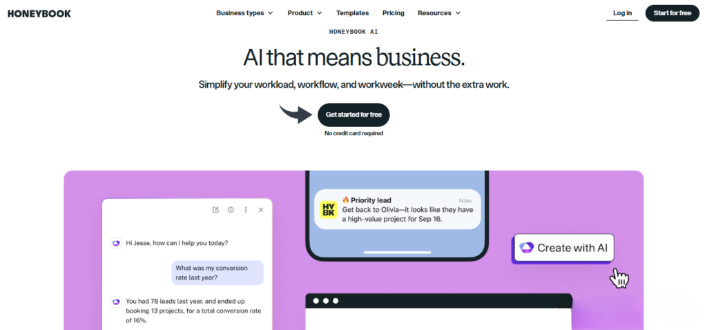 Honeybook Business AI