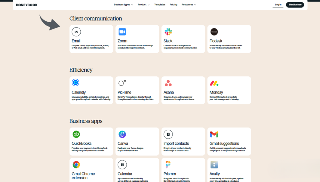 Honeybook HoneyBook Integrations1