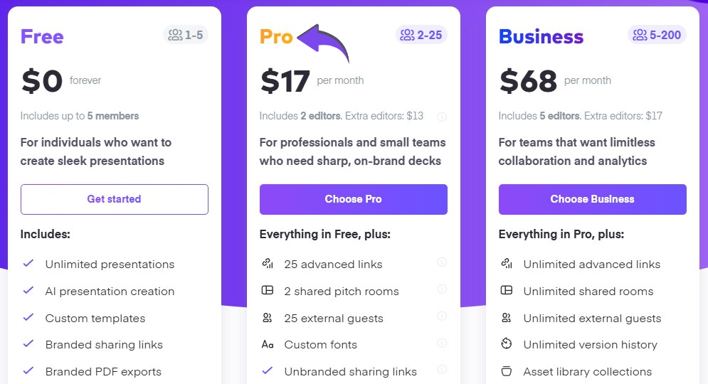Pitch Pricing