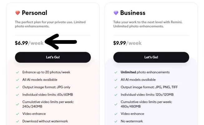 Remini Pricing