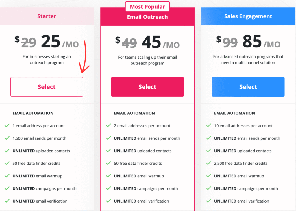 mailshake pricing