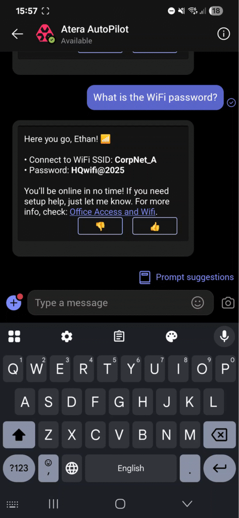 AP Mobile screen wifi pw
