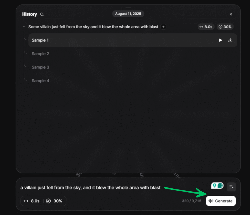 Eleven music Sound effects generator