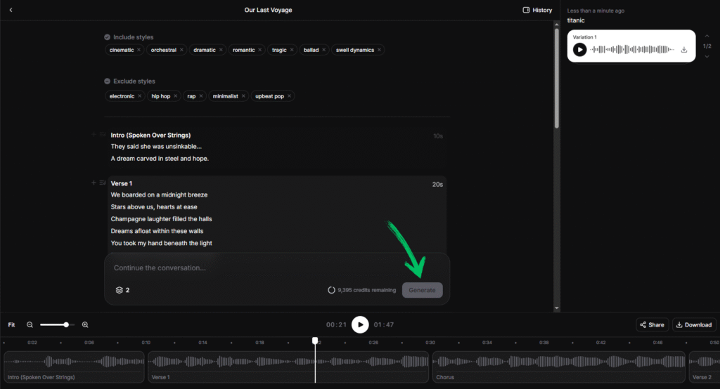 Eleven music music generator