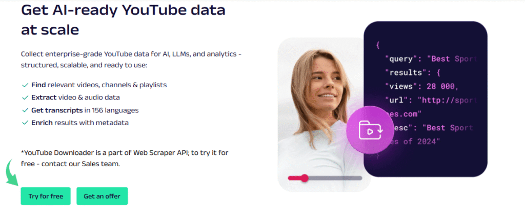 Oxylabs AI-ready YouTube data