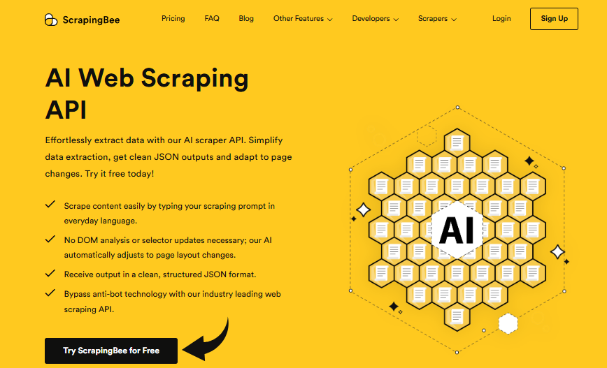 Scrapingbee AI Web Scraping