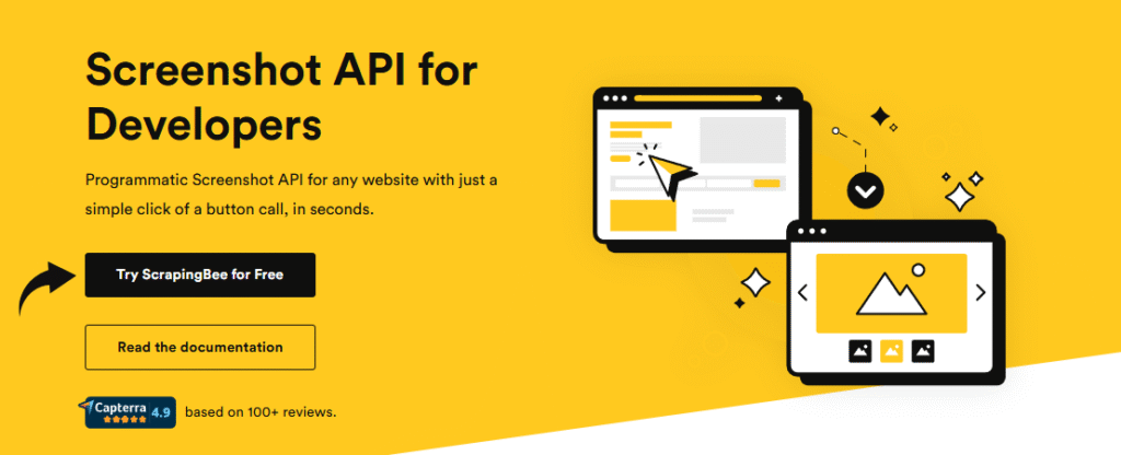 Scrapingbee Programmatic Screenshot API