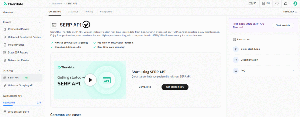 Thordata SERP API