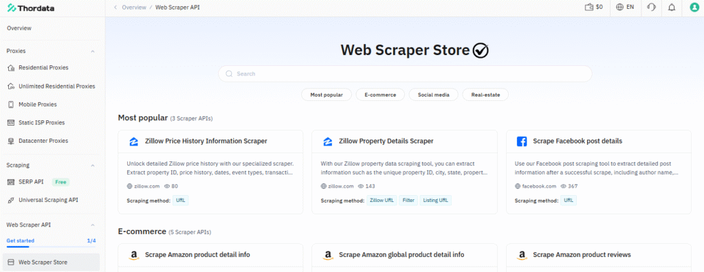 Thordata Scraper Store