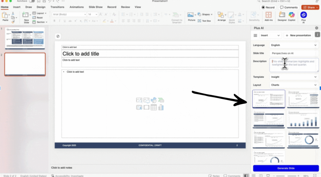 plus chart generator for presentation