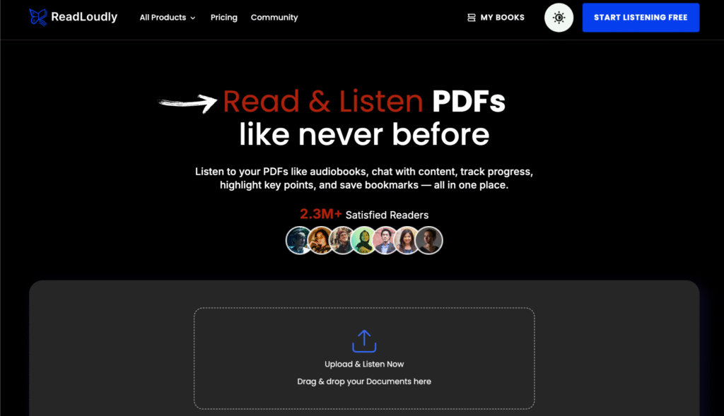 ReadLoudly homepage