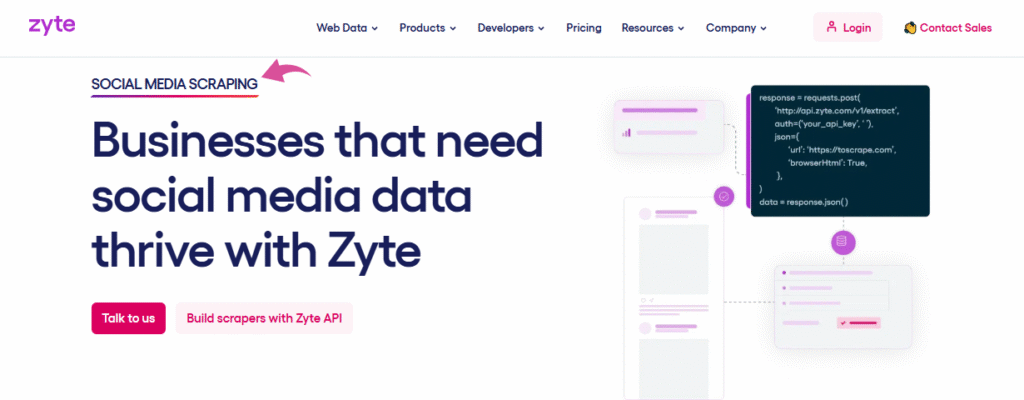 Zyte Social Media Scraper
