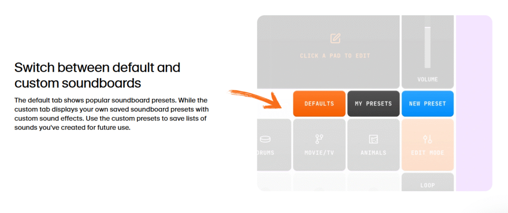 default & custom soundboards