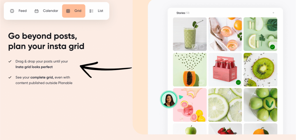 planable Drag & drop content