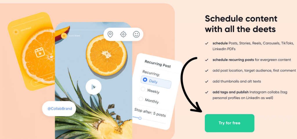 planable Schedule content