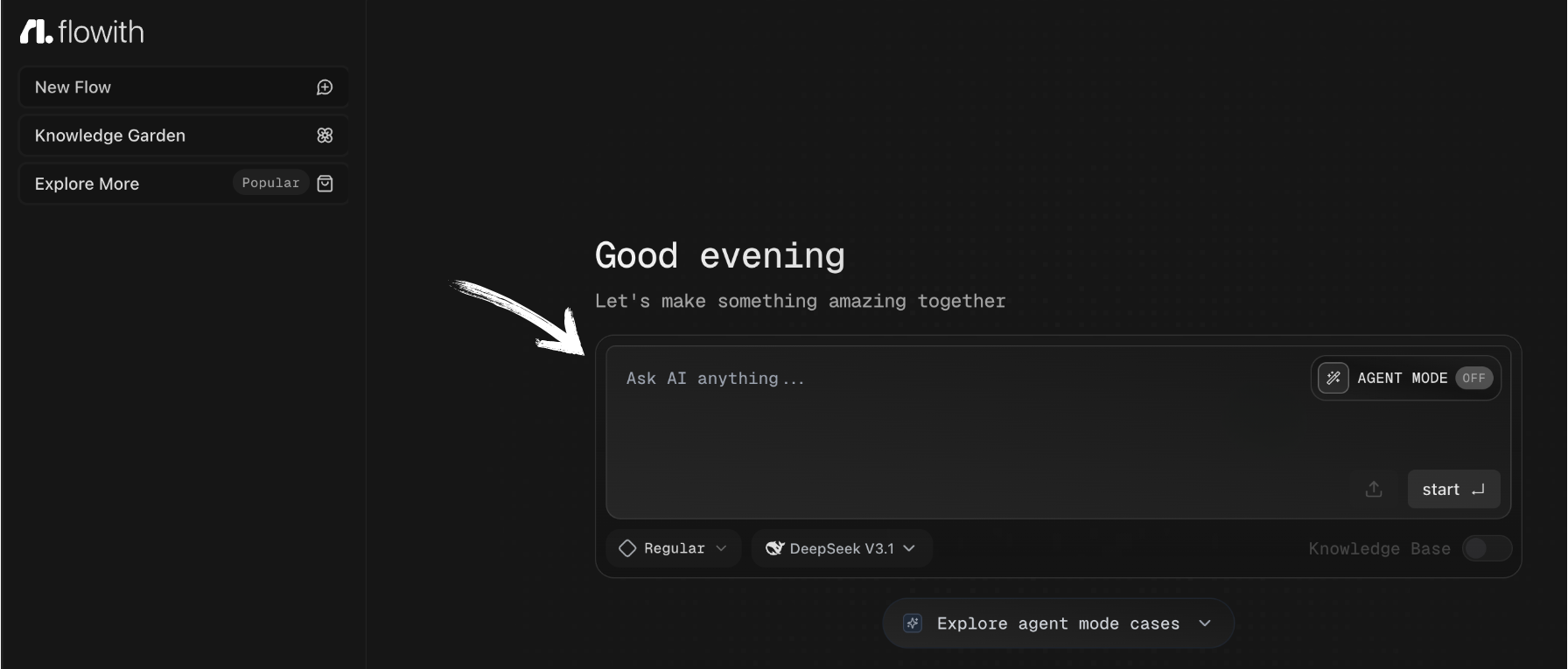 Flowith homepage