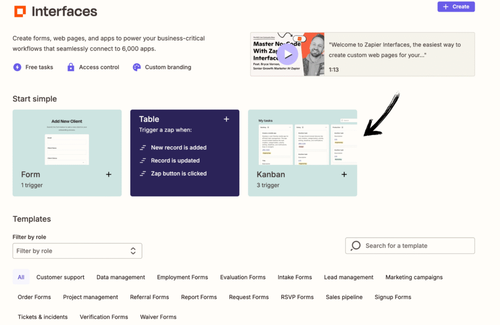 zapier Interfaces