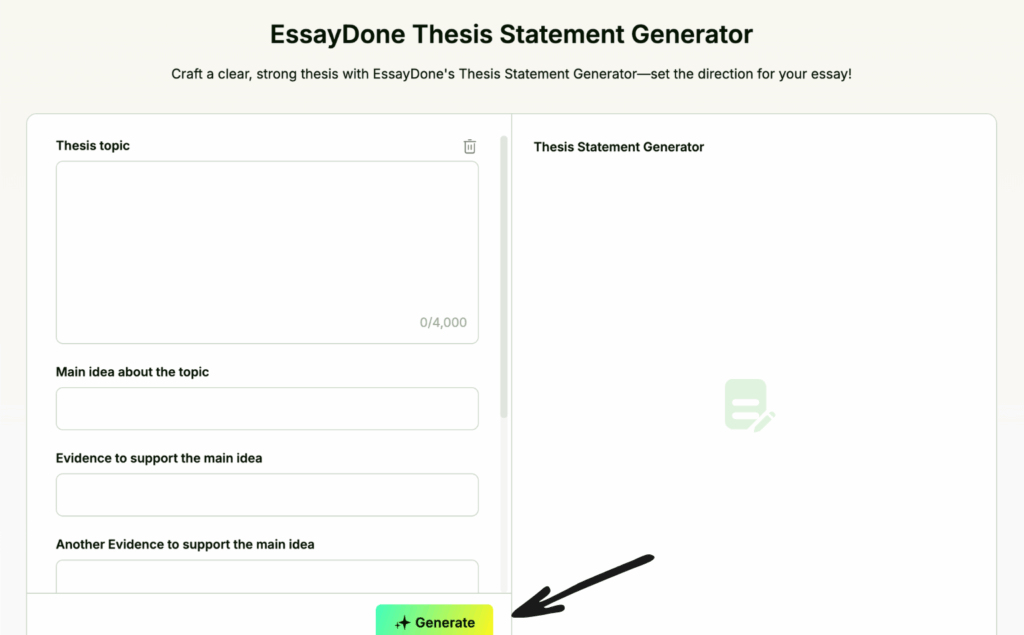 EssayDone Review: Ultimate AI Writing Assistant in 2025? 10 EssayDone Thesis Statement Generator
