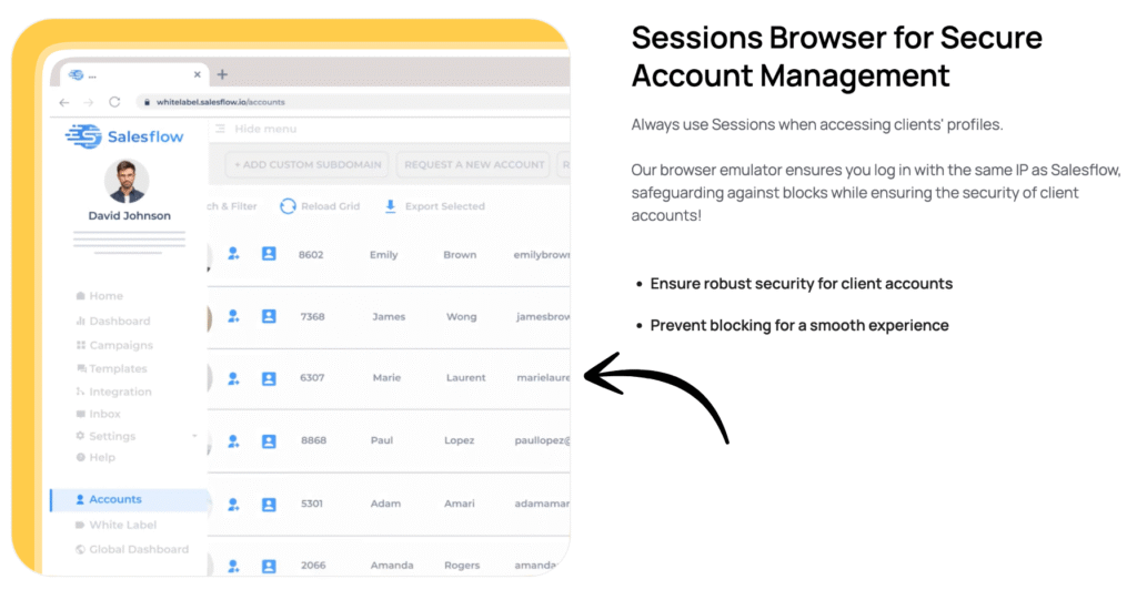 Salesflow Review: Best Cloud-Based LinkedIn Outreach in 2025? 12 salesflow Secure Account Management