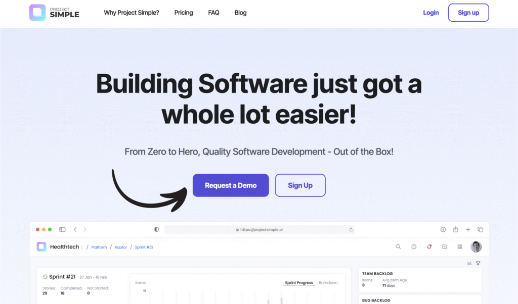 Project Simple AI Review: Best Project Management Platform in 2025? 3 project simple homepage