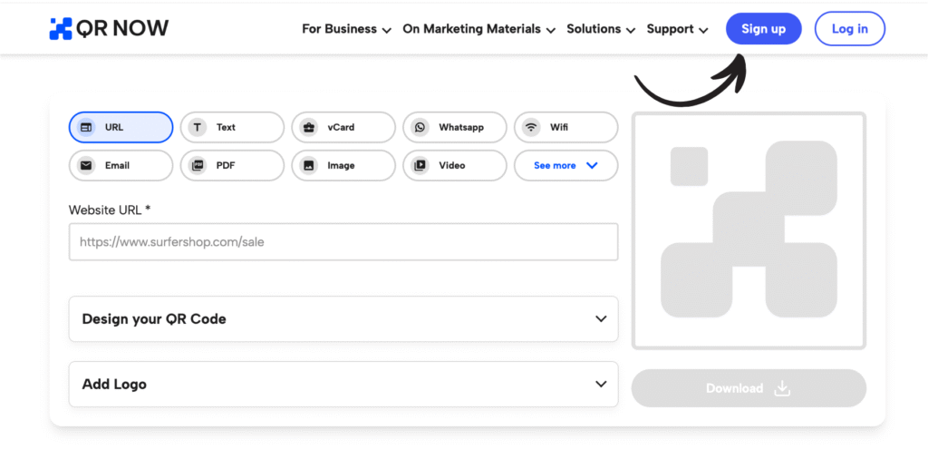 QR NOW Review: The Best QR Generator of 2025? 3 qr now homepage
