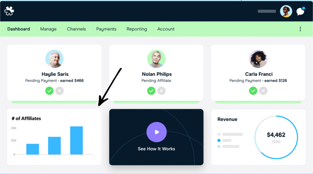Refersion Review: Best Affiliate Marketing Software in 2025? 9 refersion Affiliate Management Dashboard