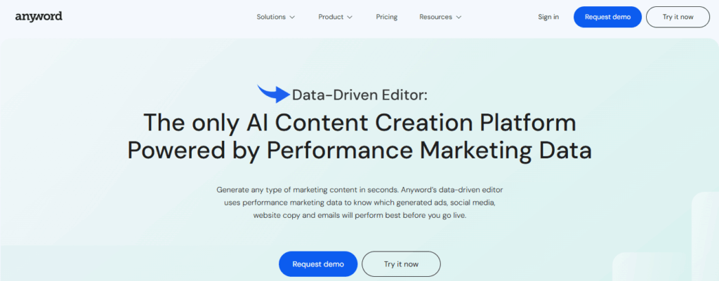 AnyWord Data-Driven Editor