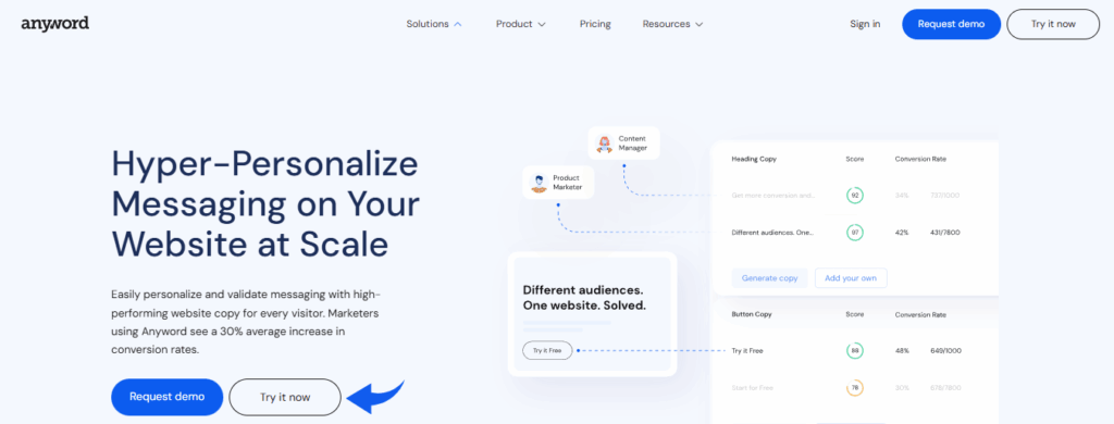 AnyWord Website Automation