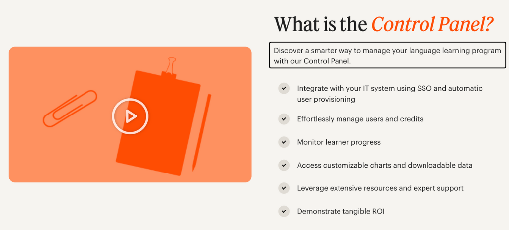 Babbel control panel