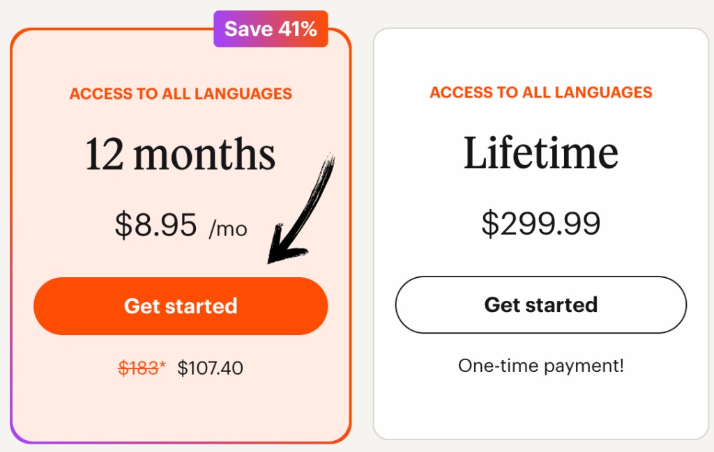 Babbel pricing