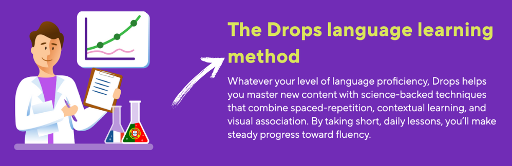 Drops language learning method