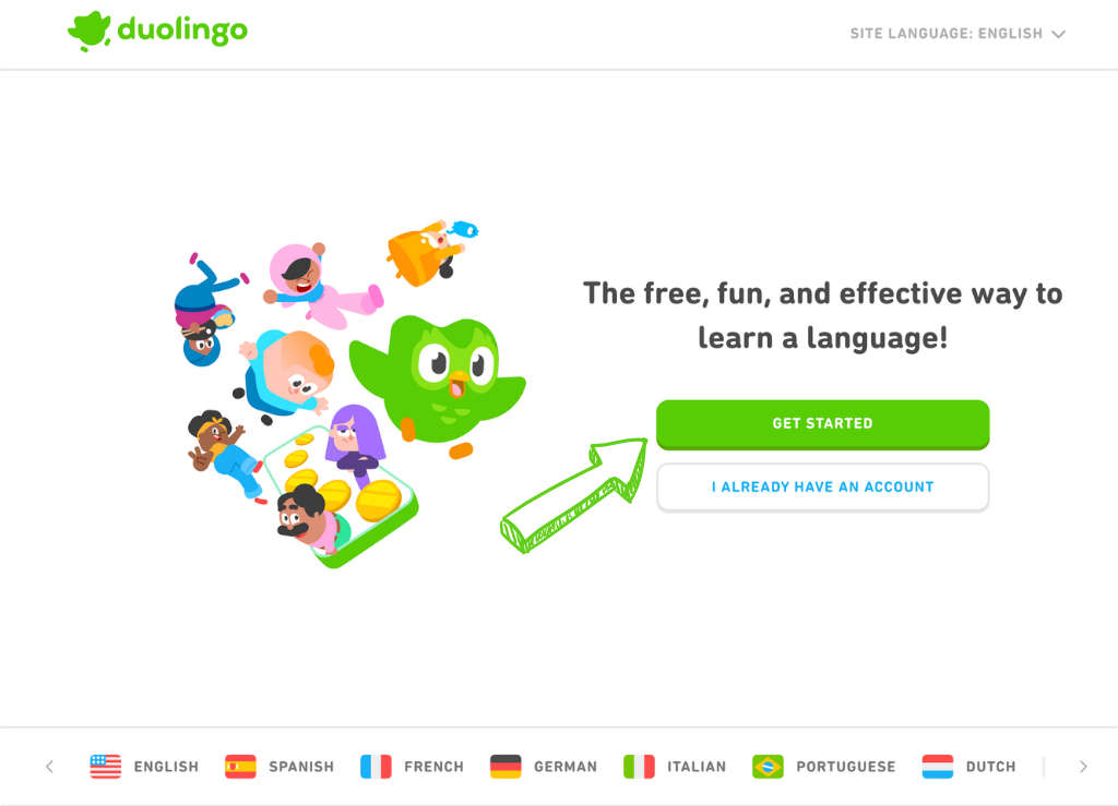 Duolingo homepage