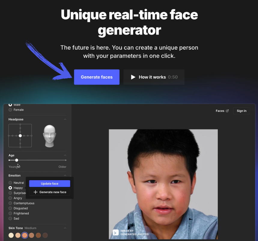 Generated Photos Review: Worry-Free Model Photos in 2025 5 Generated Photos real time face generator