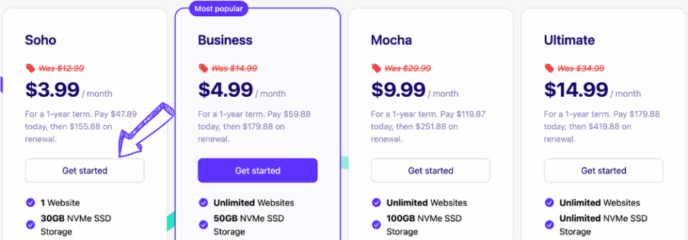 Mochahost Pricing Image