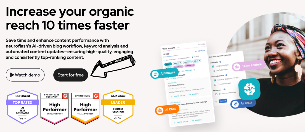 Обзор NeuroFlash: лучший генератор текстов и изображений на основе ИИ в 2025 году 9 Создатель SEO-контента Neuroflash