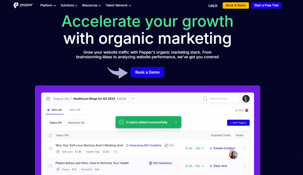 Peppertype organic marketing stack